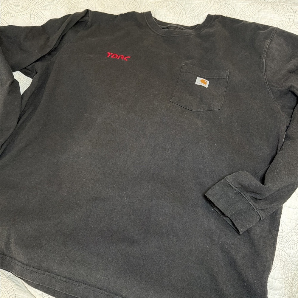Carhartt Mens T-Shirt Loose Fit Size 2XL Black TK0126-M TORC Embroidered
